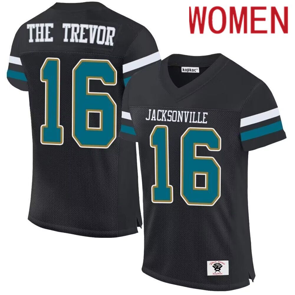 Women  Jacksonville Jaguars #16 The Trevor black 2024 Nike Limited NFL throwback Jersey ->women nfl jersey->Women Jersey